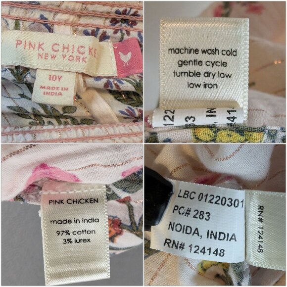 Pink Chicken Eleven Jumper Jumpsuit Girls Pink Floral Metallic Sleeveless Sz 10Y - Picture 5 of 8